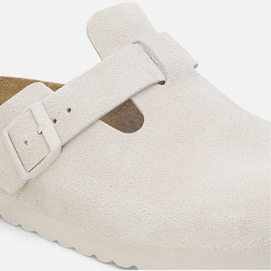 - Boston Soft Bed Suede Leather Clogs - White