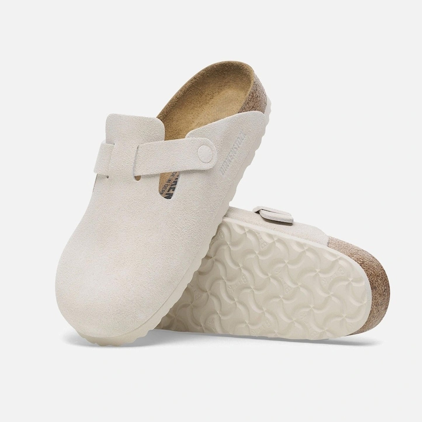 - Boston Soft Bed Suede Leather Clogs - White