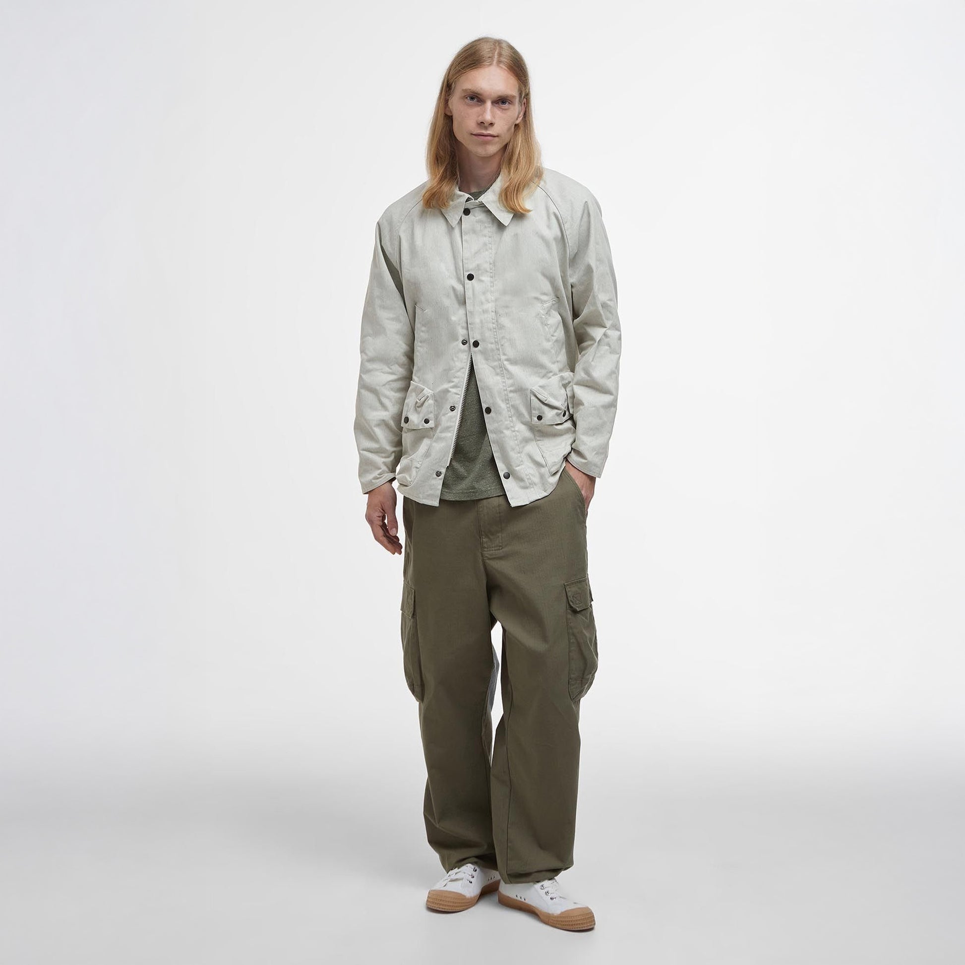 Barbour Modified Oversized Bedale Casual Jacket - Natural