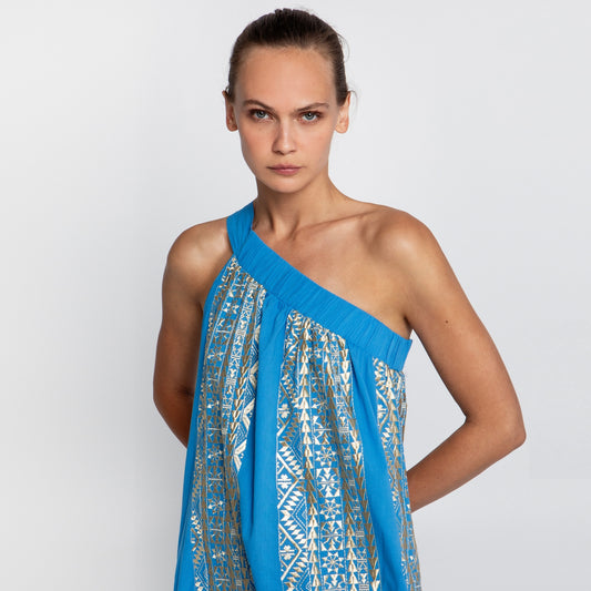 Classic Triangle Dress - Blue/Gold