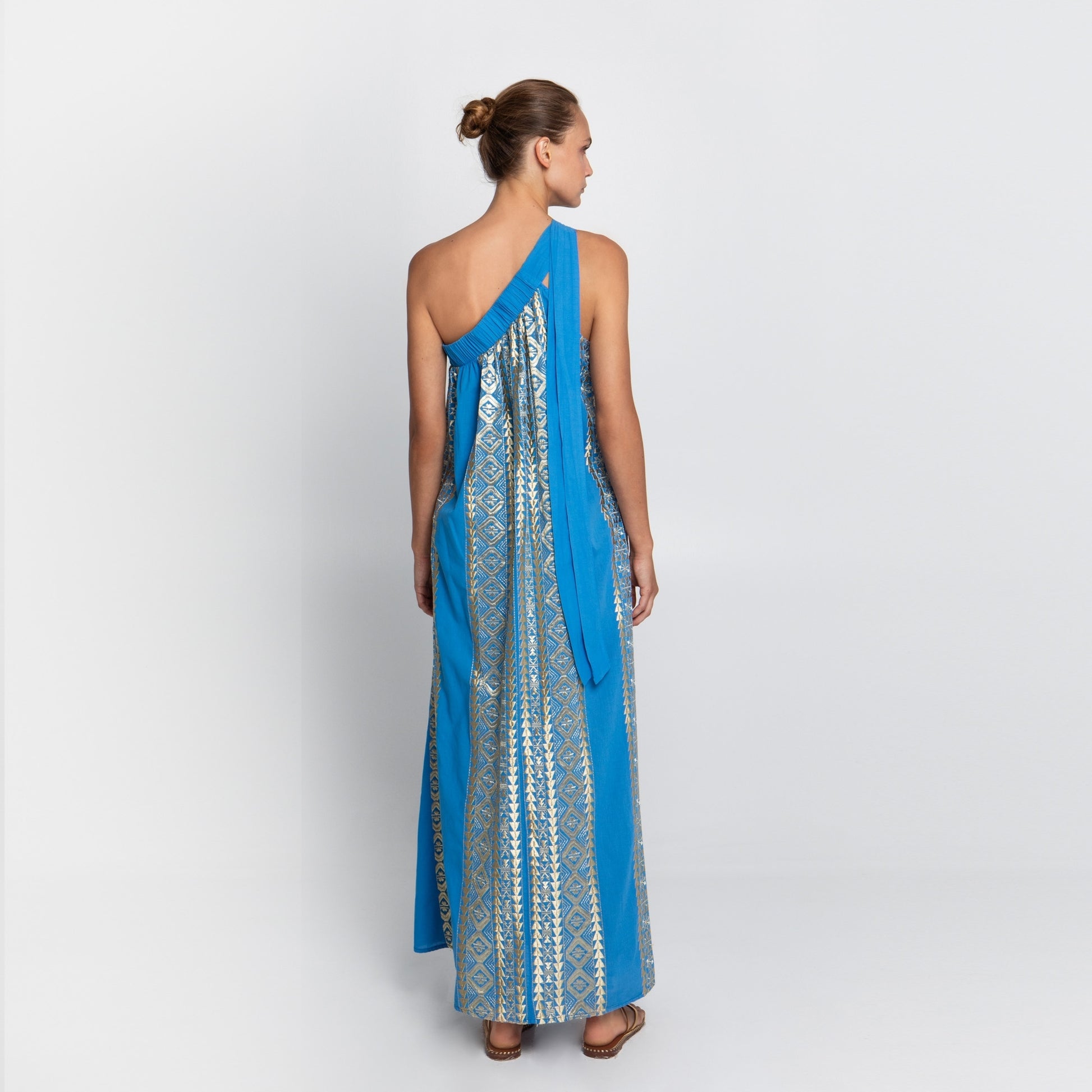 Greek Classic Triangle Dress - Blue/Gold