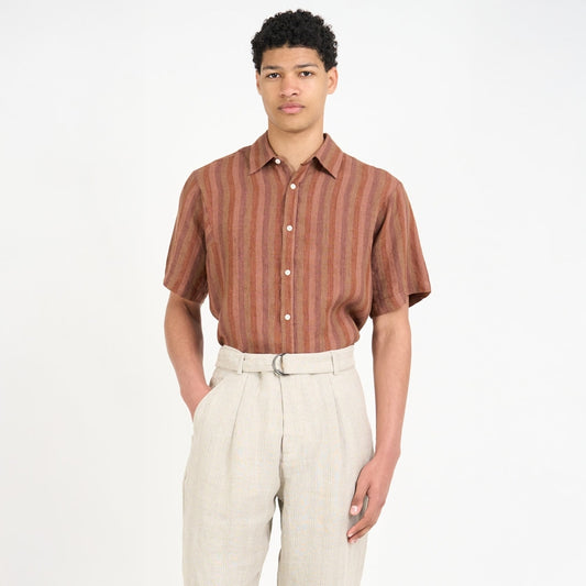 - Garrison Short Sleeve Shirt Lowson - Terracotta