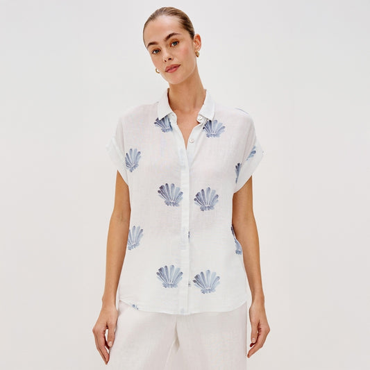 - Jamie Shirt - Blue Seashells