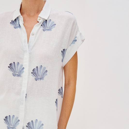 - Jamie Shirt - Blue Seashells