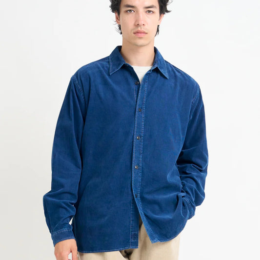 - ATLANTA LONG SLEEVE SHIRT (LOOSE FIT)  NEWSON CORD INDIGO
