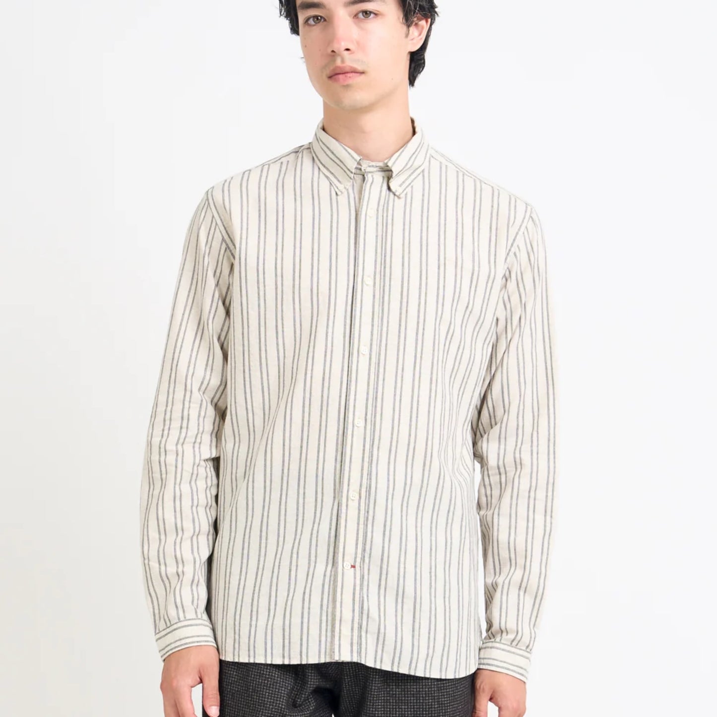 - BROOK SHIRT ALBERG - SAND BLACK