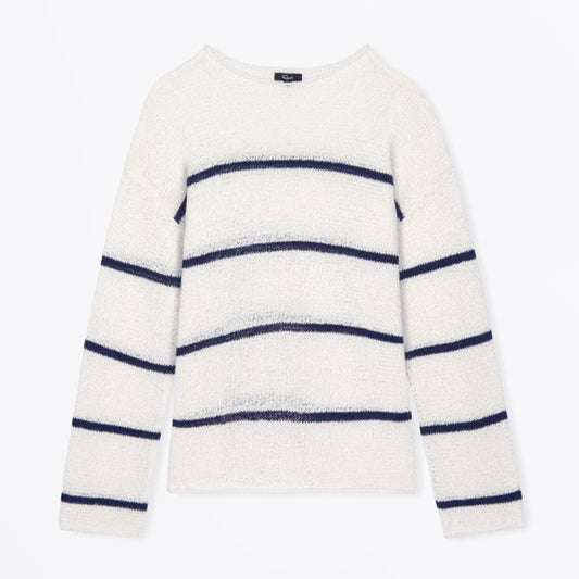 - Evangeline Sweater - Navy White Stripe