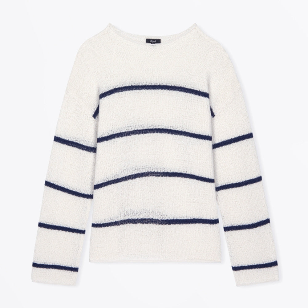 - Evangeline Sweater - Navy White Stripe