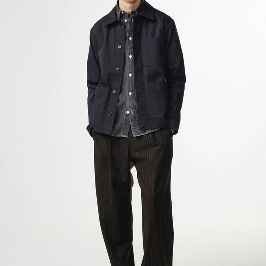 - Olav Organic Cotton Overshirt - Deep Navy