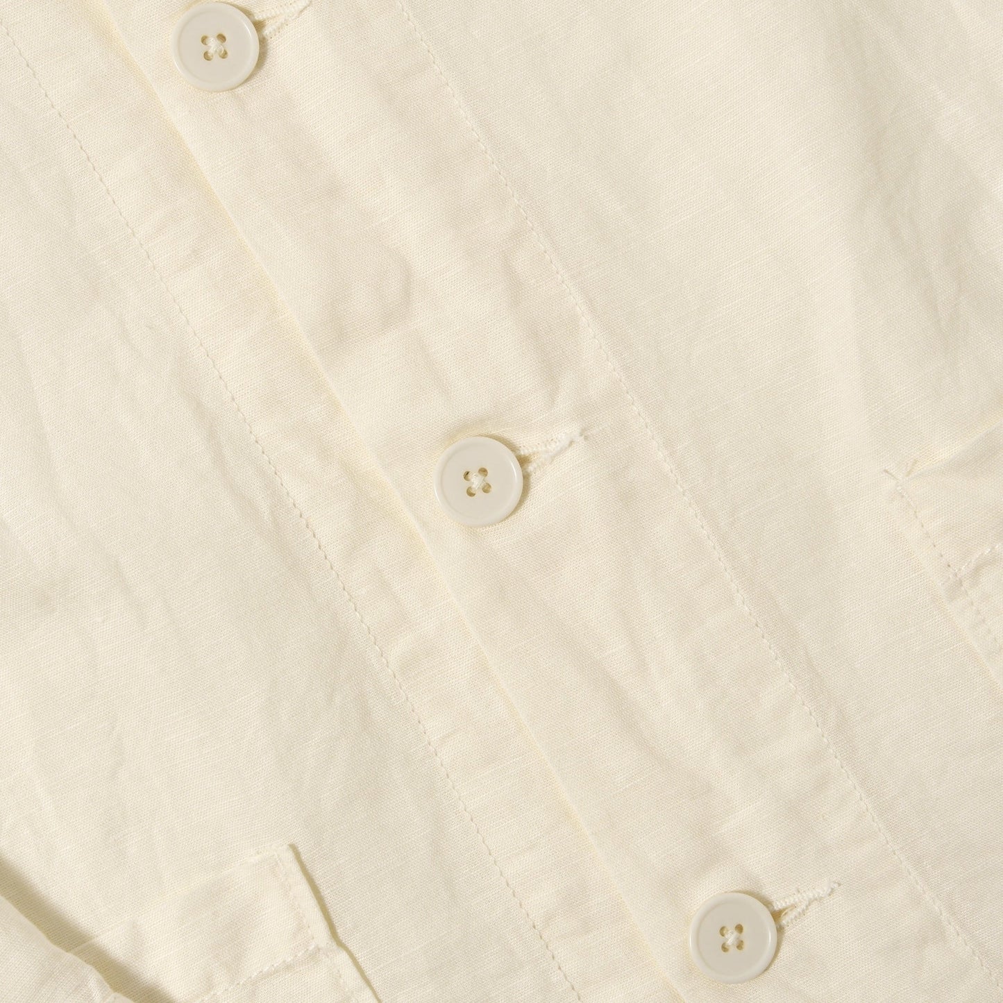 - Linen Cotton Travail Overshirt  - Ecru
