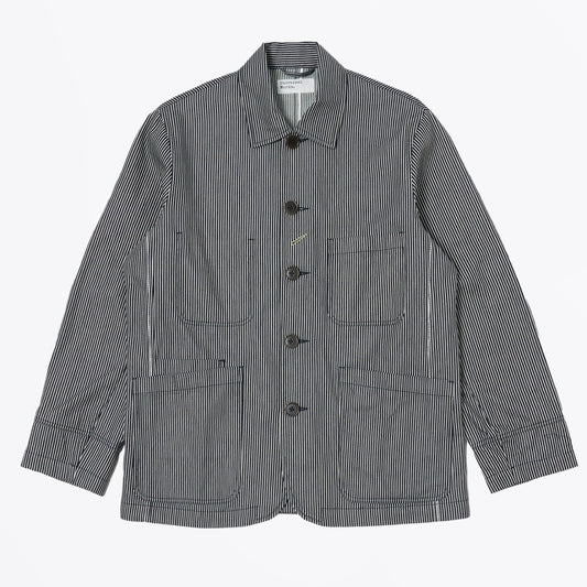 - Hickory Stripe Denim Original Bakers Jacket - Indigo