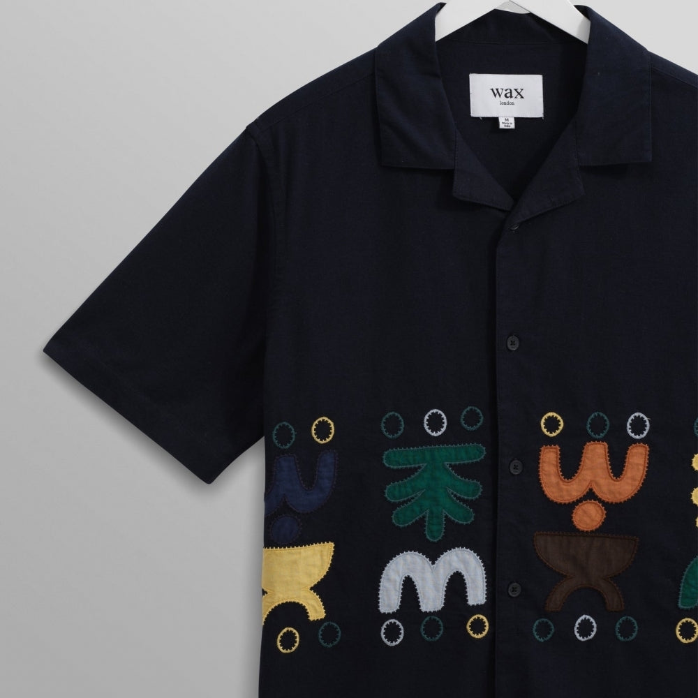 - Didicot Bold Doodle Short Sleeve Shirt - Navy