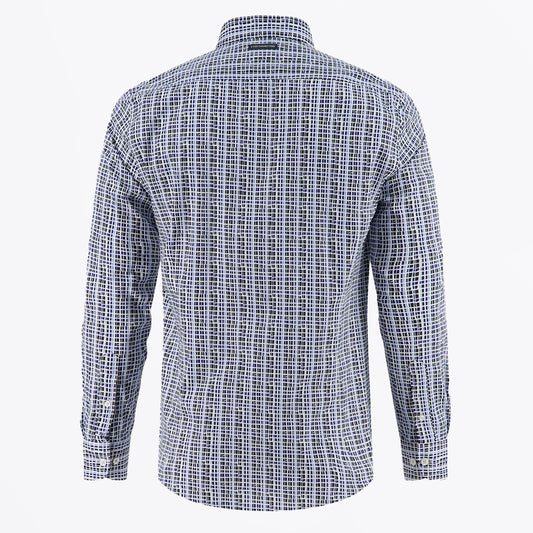 - Uneven Check Shirt - Classic Blue