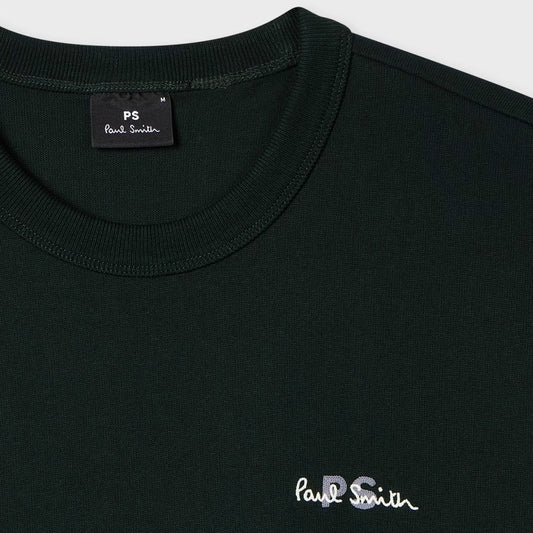 - Logo Embroidered Cotton T-Shirt - Dark Green