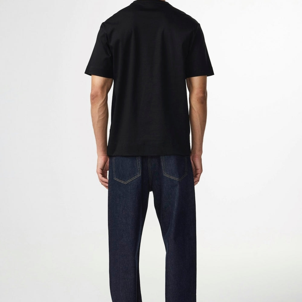 - Pedro Embroidered Cotton T-Shirt - Black