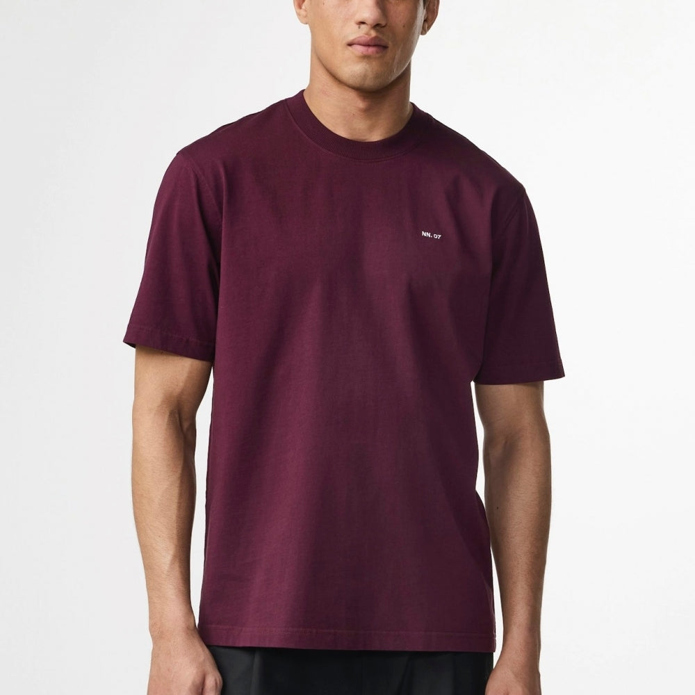- Adam Casual Logo T-Shirt - Wine Red