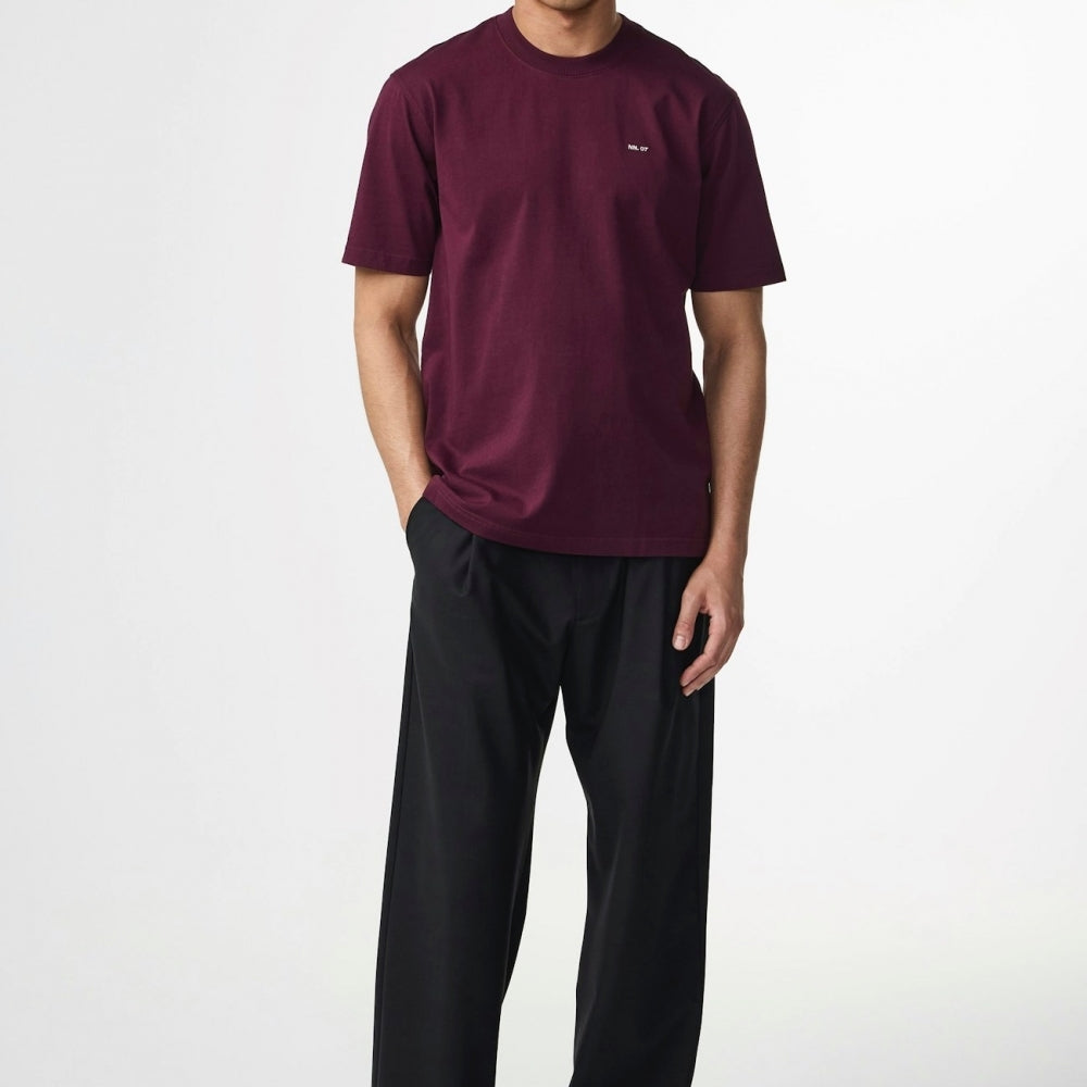 - Adam Casual Logo T-Shirt - Wine Red