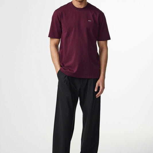 - Adam Casual Logo T-Shirt - Wine Red
