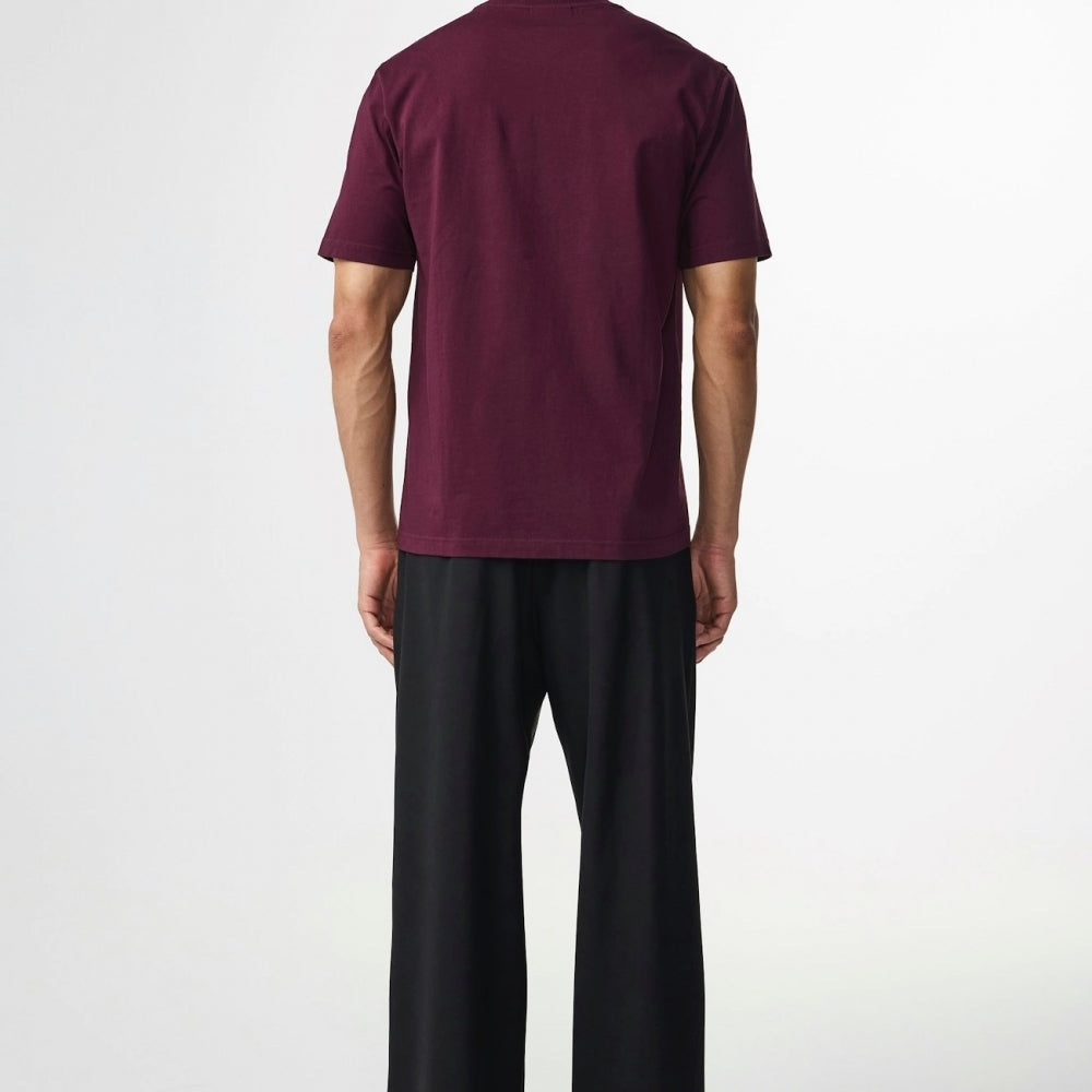 - Adam Casual Logo T-Shirt - Wine Red