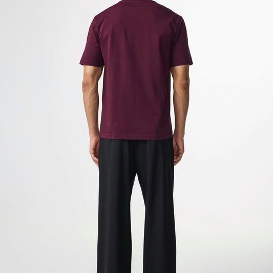 - Adam Casual Logo T-Shirt - Wine Red