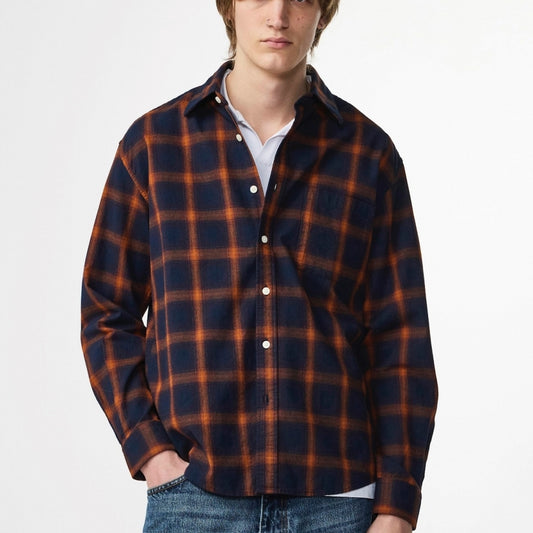 - Deon Flannel Shirt - Marine Check
