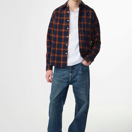 - Deon Flannel Shirt - Marine Check
