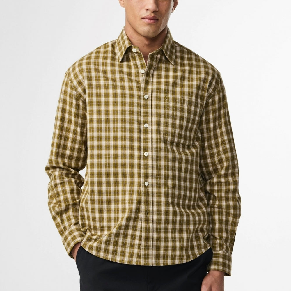 - Deon Flannel Shirt - Moss Check