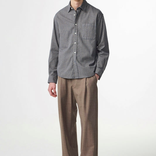 - Deon Flannel Shirt - Indigo Check