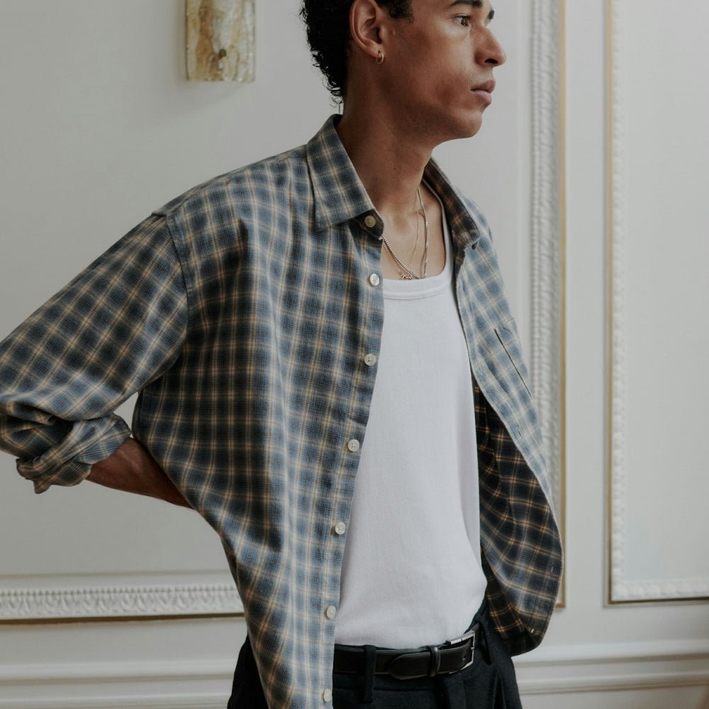 - Deon Flannel Shirt - Blue Check