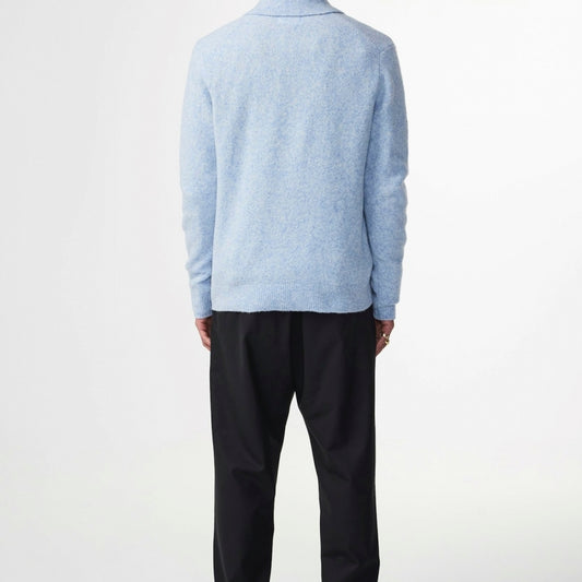 - Hope Boucle Yarn Polo - Cerulean