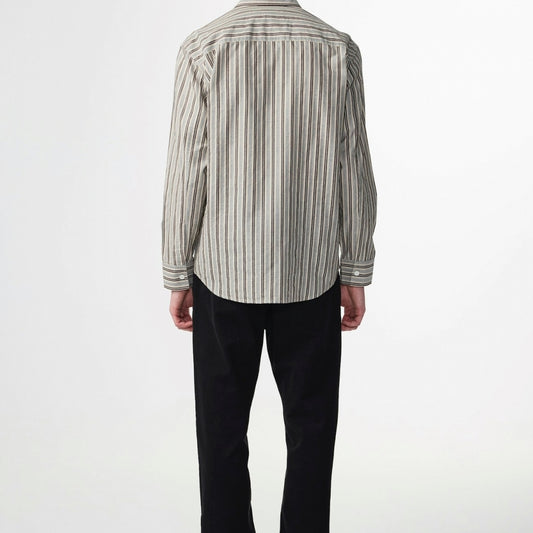 - Freddy Smooth Cotton Shirt - Navy Stripe