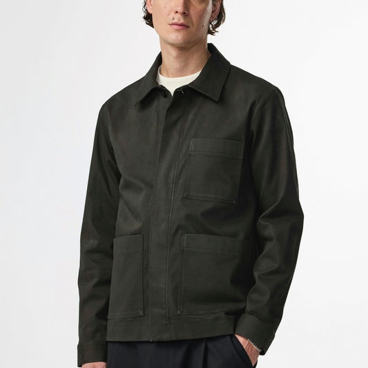 - Olav Organic Cotton Hybrid Jacket - Dark Army