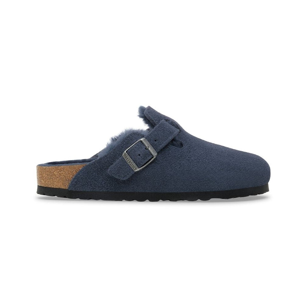 Boston Shearling Suede Leather Clog - New Navy