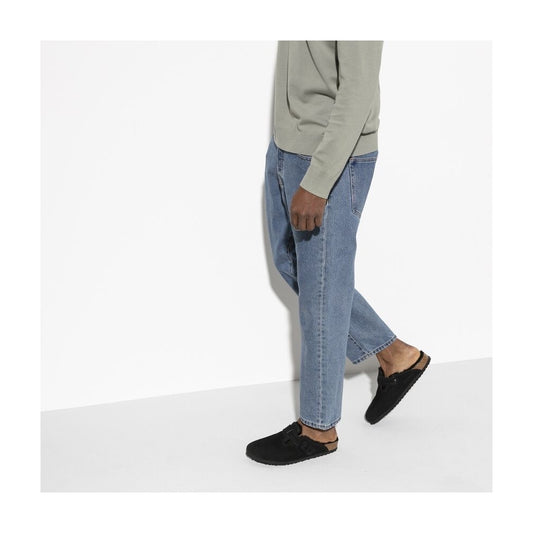 - Boston Shearling Suede Leather Clogs - Black