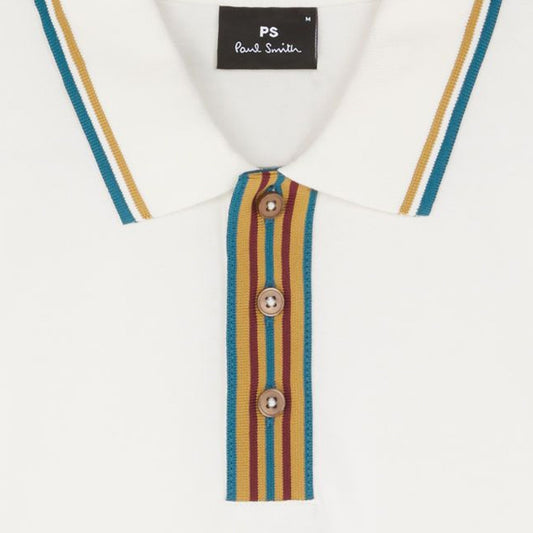 - Polo Shirt With Stripe Tipping - White