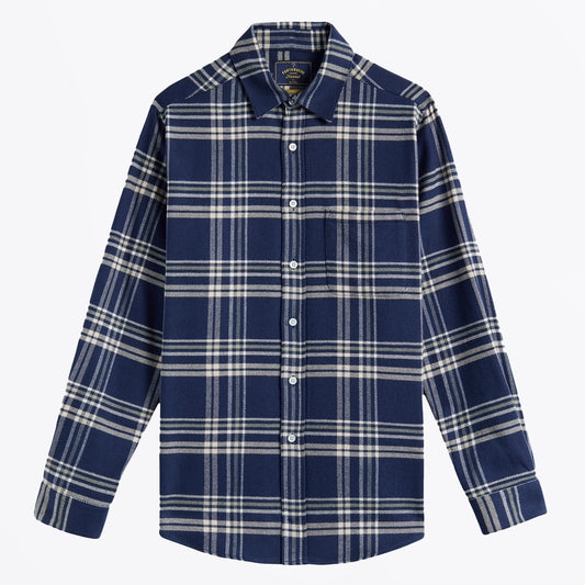 - Front Flannel Shirt - Blue