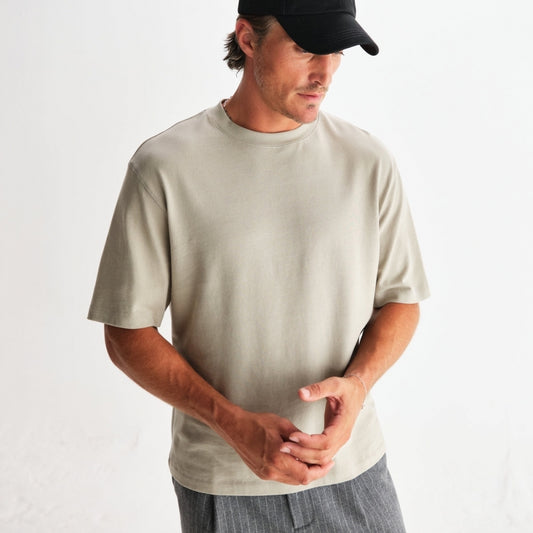 - Milton Organic Emorised Cotton Tee - Light Sage