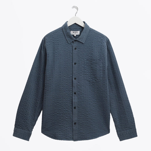 - Shelly Seersucker Corduroy Shirt - Blue
