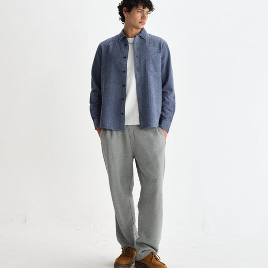 - Shelly Seersucker Corduroy Shirt - Blue