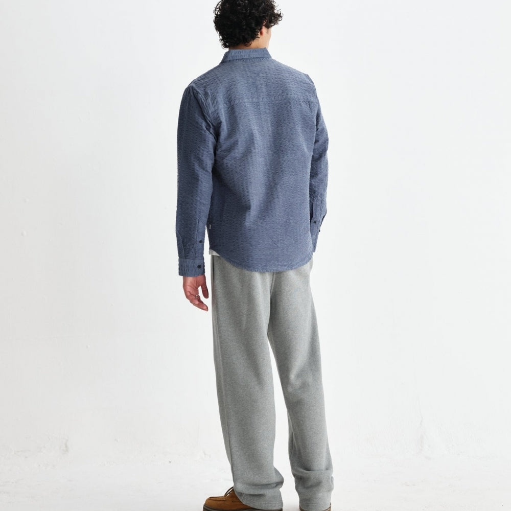 - Shelly Seersucker Corduroy Shirt - Blue