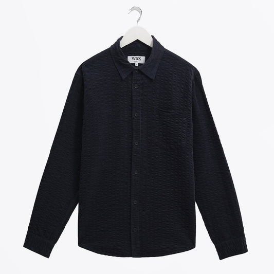 - Shelly Seersucker Corduroy Shirt - Navy