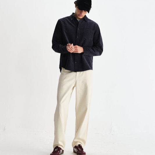 - Shelly Seersucker Corduroy Shirt - Navy