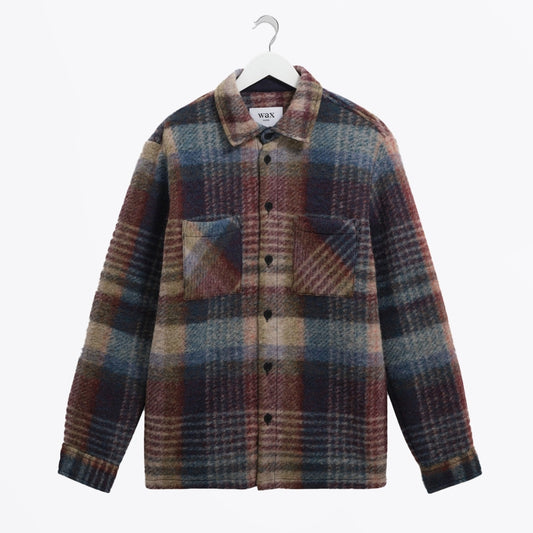 - Whiting Wool Check Overshirt - Blue/Multi