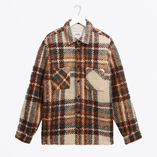 - Whiting Wool Check overskirt - Ecru/Multi