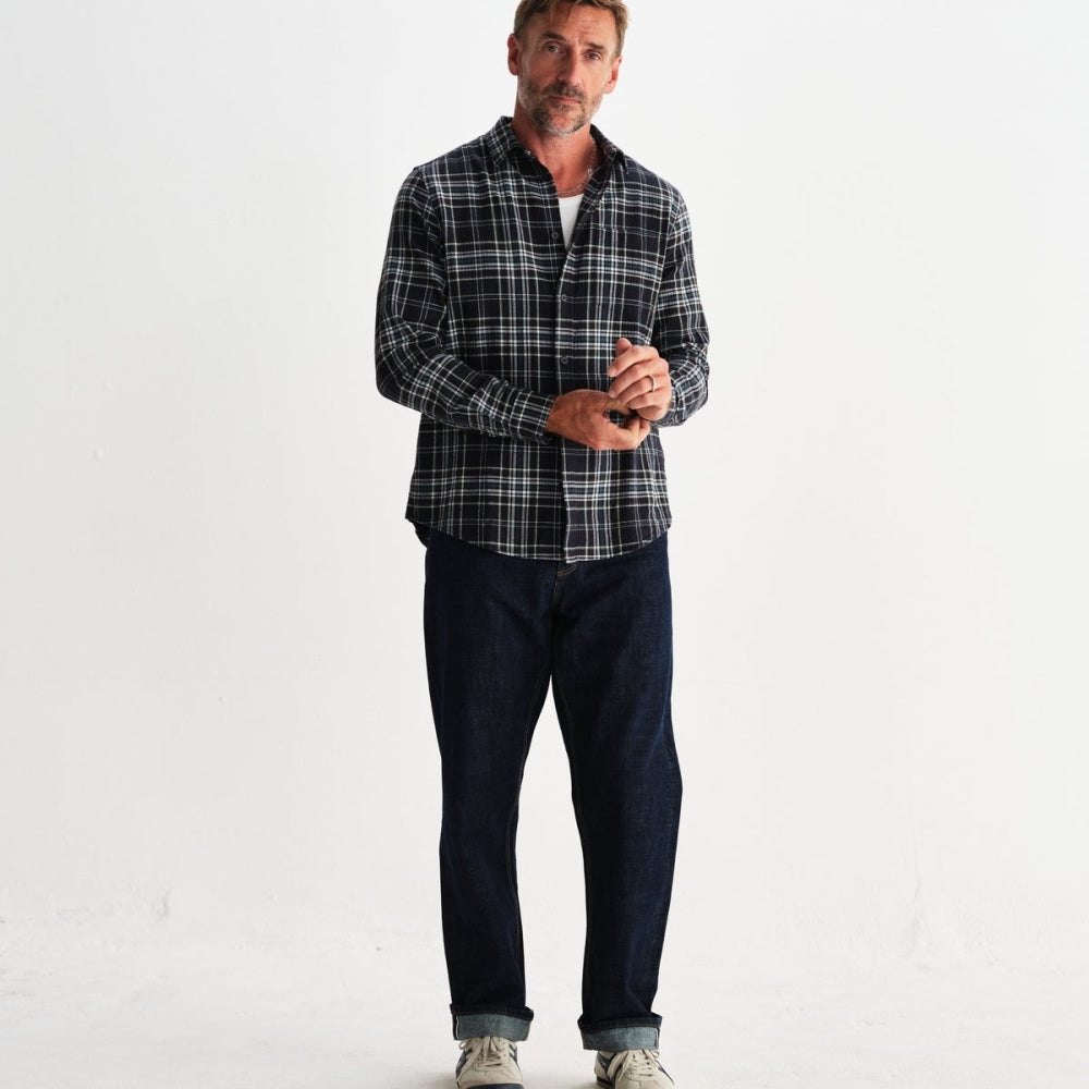 - Shelly Seersucker Flannel Shirt - Navy/Multi