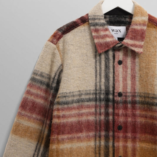 - Nolan Wool Check Overshirt - Natural/Multi