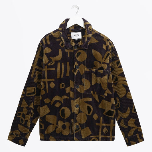 - Rockley Jumbo Corduroy Overshirt - Navy/Khaki