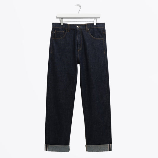 - Felix Loose Fit Denim Jeans - Rinse Wash Selvedge