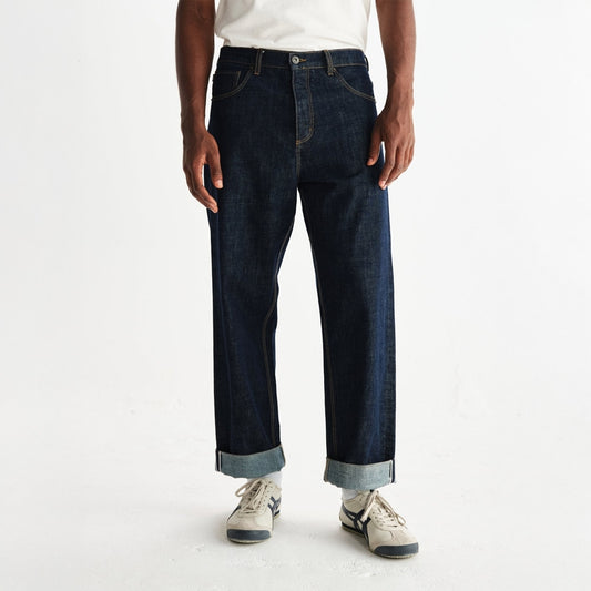 - Felix Loose Fit Denim Jeans - Rinse Wash Selvedge