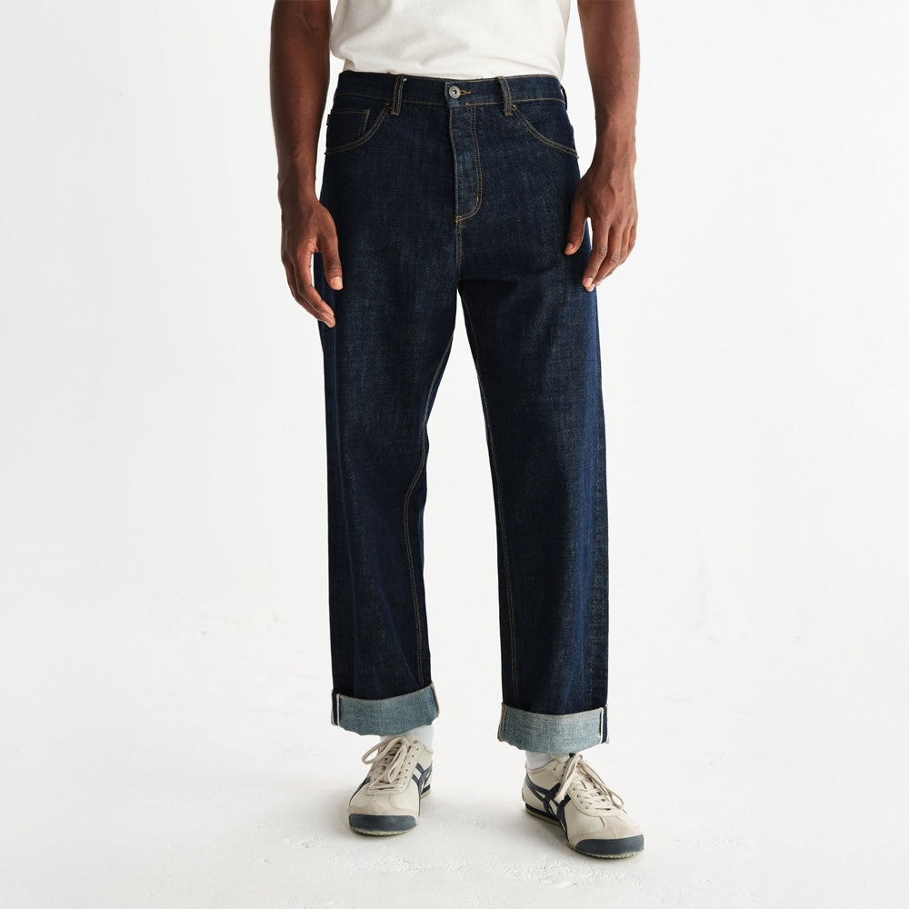 - Felix Loose Fit Denim Jeans - Rinse Wash Selvedge